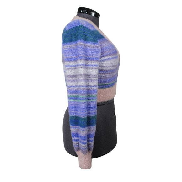 Aritzia Sunday‎ Best women's kitten v-neck fuzzy knit crop sweater M - Picture 4 of 11